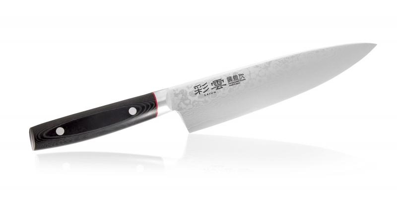 Нож Шеф Kanetsugu Saiun Damascus, 200 мм, сталь VG-10, 33 слоя, рукоять микарта (10225030/220413/0002953)