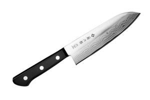 Кухонный Нож Сантоку TOJIRO WESTERN (F-331), длина лезвия 170 мм, сталь VG10, 37 слоев, рукоять стабилизированная древес