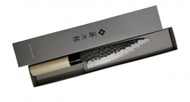 Нож Кухонный Поварской TOJIRO Hammered Finish (F-1114), длина лезвия 180 мм, сталь VG-10, 3 слоя, рукоять магнолия, зато