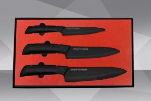 Набор из 3-х ножей циркониевая керамика SC-0021B,SC-0082B,SC-0084B и подставки KBF-102