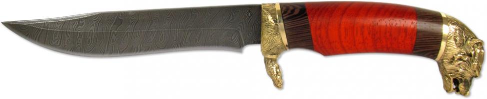 ГЕПАРД (7985)д Нож Россия нескладной дамаск упор, венге, красное дерево, литьё латунь голова зверя \Ножемир Россия ГЕПАРД (7985)д Нож Россия нескладной дамаск упор, венге, красное дерево, литьё латунь голова зверя \Ножемир Россия
