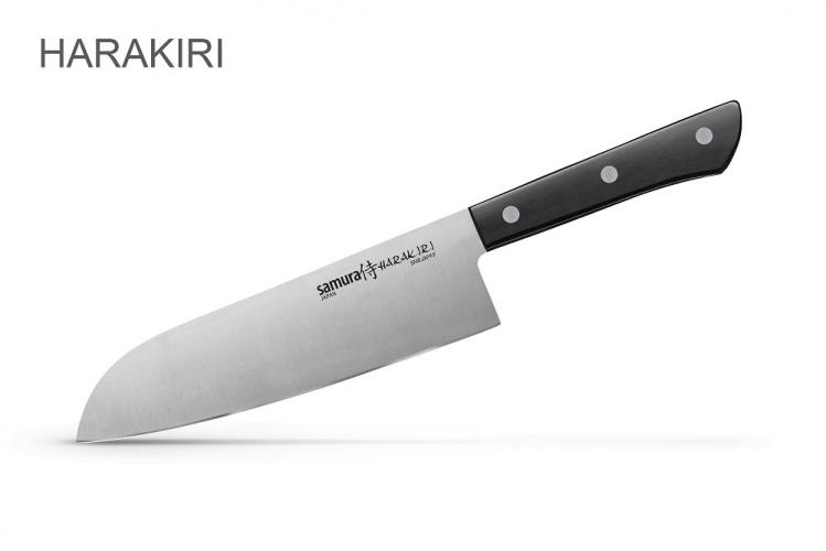 SHR-0095B/K Нож кухонный "Samura HARAKIRI" Сантоку 175 мм, коррозионно-стойкая сталь, ABS пластик
