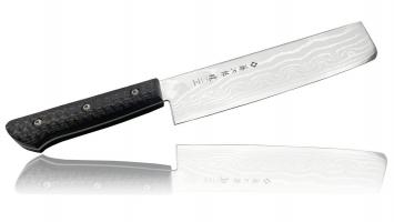 Овощной Кухонный Нож TOJIRO Накири (F-1350), длина лезвия 165 мм, сталь VG10, 37 слоев, рукоять Микарта, заточка #8000