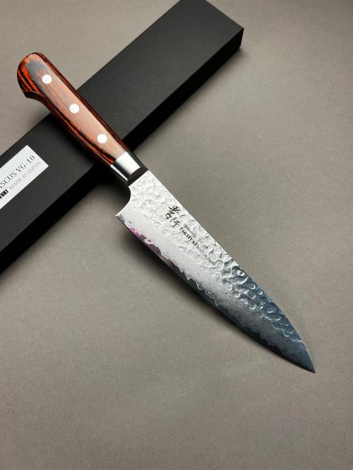07394 SAKAI TAKAYUKI Нож кухонный Gyuto , сталь  Damascus VG-10, 33 сл. 180 мм, рукоять махагон