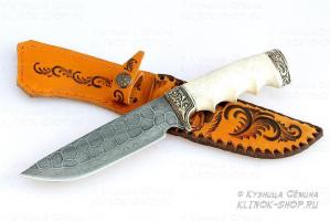 Нож Лорд дам. ст., литье кость, резн.рукоять