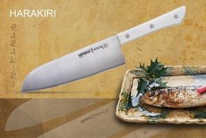 SHR-0095W/K Нож кухонный "Samura HARAKIRI" Сантоку 175 мм, коррозионно-стойкая сталь, ABS пластик