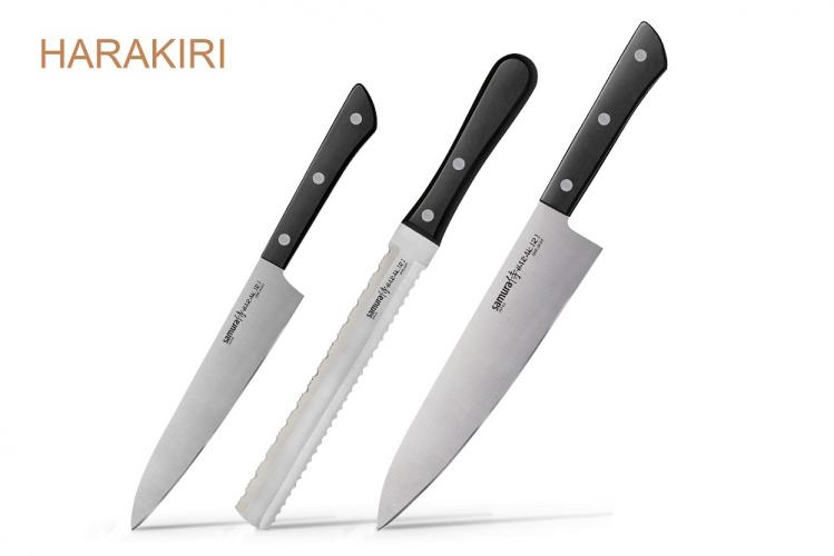 SHR-0230B/K Набор ножей 3 в 1 "Samura HARAKIRI" 23, 57, 85, коррозионно-стойкая сталь ,ABS пластик