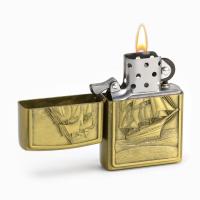 Зажигалка бензиновая "Корабль" в подарочной коробке   9039473