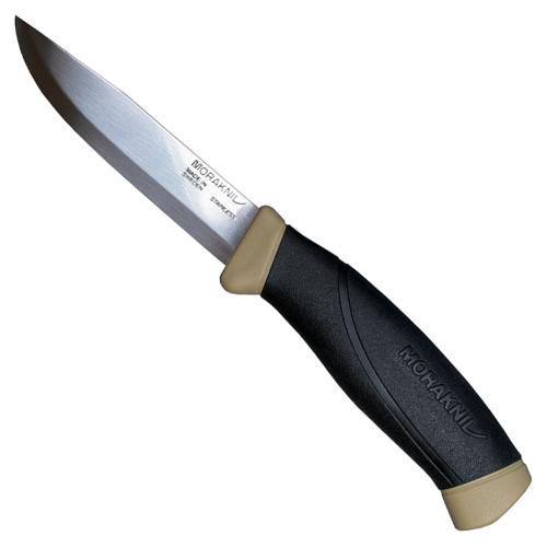 Нож Morakniv Companion Desert, нержавеющая сталь, прорезиненная рукоять с желтыми накладкам,