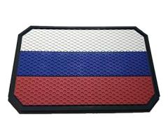 Шеврон "Флаг России" Гекс, PVC на велкро, 90x60 мм (Black)
