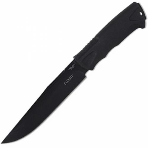 Нож нескладной эластрон, чёрное лезвие чехол, Ножемир H-121 "Ножемир"