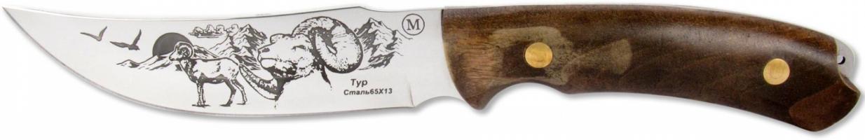 ТУР-ЦМ (6624) Нож нескладной цельнометаллический нерж дерево, Кизляр ТУР-ЦМ (6624) Нож нескладной цельнометаллический нерж дерево, Кизляр