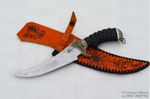 Нож Корсар, ст.D2,литье "скорпион",резная рукоять из ценных пород дерева