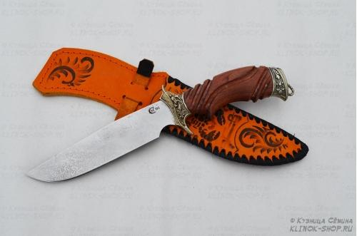 Нож Лорд, ст.D2,литье "скорпион", резная рукаять из ценных пород дерева