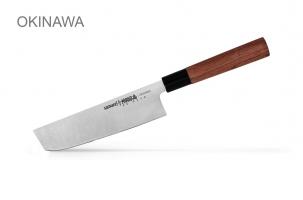 SO-0174/16 Нож кухонный "Samura OKINAWA" Накири 172 мм, AUS-8, палисандр