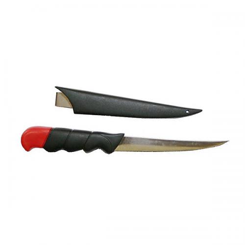 Нож "Knife Fishing" KF4Р  (№28), (не тонущий (красный, ножны,  лезвие 14см для чистки и разделки рыбы)