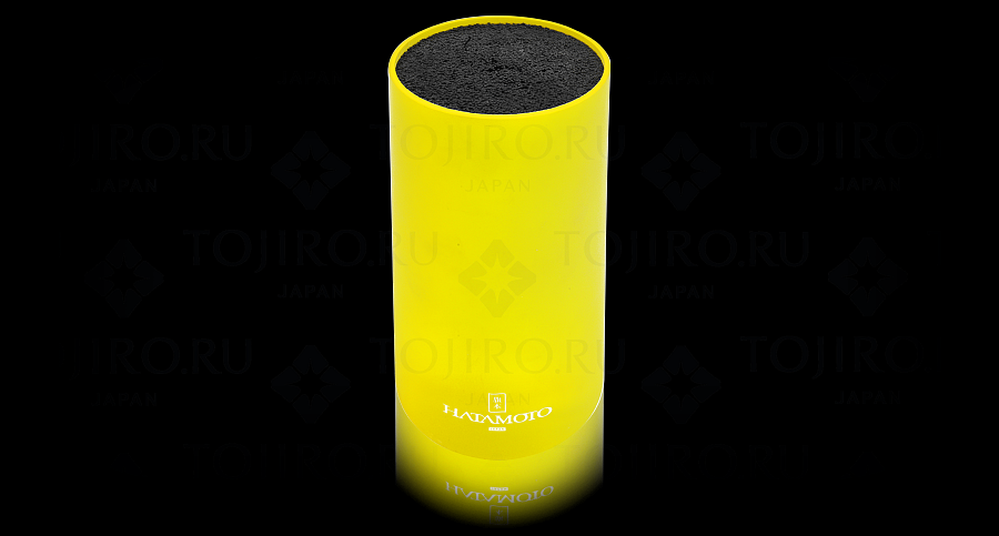 PWBS-15D-YEL Подставка для ножей круглая HATAMOTO COLOR, желтая, пластик, 110*225мм (10130122/050913/0006205)