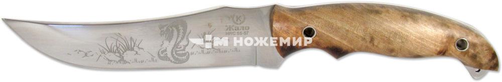 ЖАЛО-К (0600) Нож нескладной дерево гравировка нерж всадной чехол, дерево орех, Кизляр ЖАЛО-К (0600) Нож нескладной дерево гравировка нерж всадной чехол, дерево орех, Кизляр