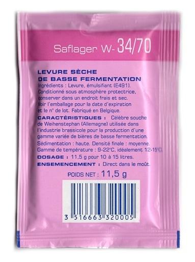 Дрожжи пивные saflager w34/70 (низового брожения) 11,5гр.